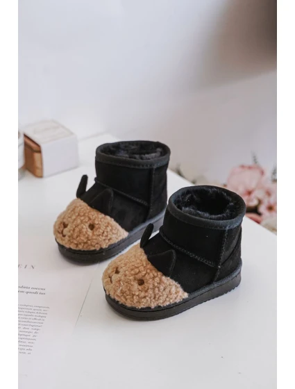 Zateplené Dětské Kotníkové Sněhule Lamy Černé Esandira