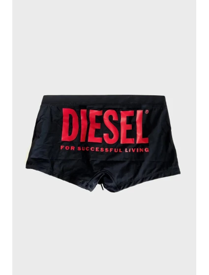 Pánské plavecké boxerky A09676-0JMAK-900 černá-potisk - Diesel