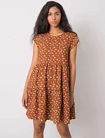 Dámské šaty D50051Z30268 001 Hnědá s květy - FPrice