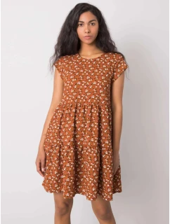 Dámské šaty D50051Z30268 001 Hnědá s květy - FPrice