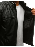 Pánská kožená bunda černá Dstreet TX3265