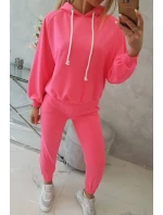 Souprava mikiny s kapucí růžová neonová Souprava mikiny s kapucí růžová neonová