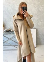 Zateplené šaty s delšími boky světle béžové Zateplené šaty s delšími boky světle béžové