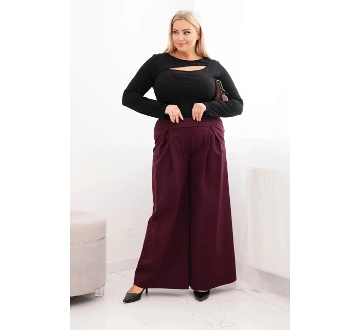 Dámské kalhoty Plus Size s širokými nohavicemi a model 21728701 - K-Fashion