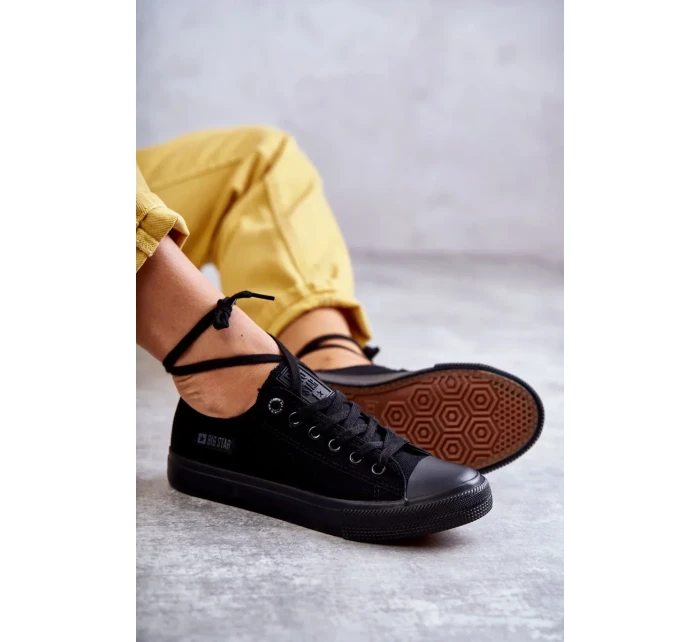 Dámské nízké Materiál tenisky Big Star KK274009 Černá Dámské nízké Materiál tenisky Big Star KK274009 Černá