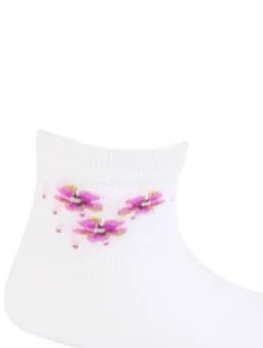 TENKÉ PONOŽKY BARVA 2-6 LET DÍVKY BÍLÉ 24-26