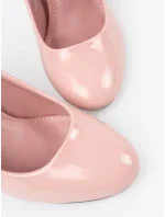 Výborné dámské růžové  lodičky na širokém podpatku