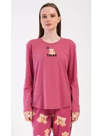 Dámské pyžamo dlouhé Pink model 20848216 - Vienetta