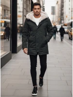 Pánská zimní bunda parka s kapucí zelená FashionStreet TX4963z