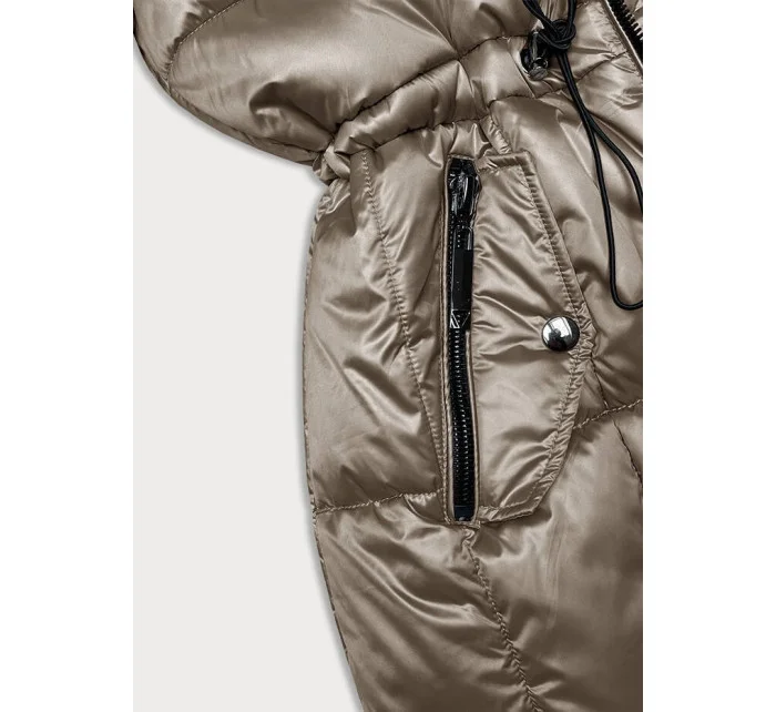 Vypasovaná béžová dámská zimní bunda S'west (B8207-B8282-12)