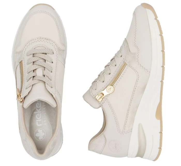 Dámské kožené tenisky na platformě béžové Rieker N9301-60 Dámské kožené tenisky na platformě béžové Rieker N9301-60