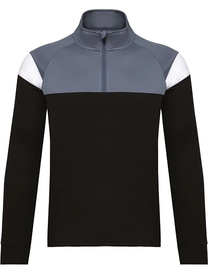 Kariban ProAct PA 388 Dětská tréninková mikina s 1/4 zipem 20.P388 black/sporty grey Kariban ProAct PA 388 Dětská tréninková mikina s 1/4 zipem 20.P388 black/sporty grey