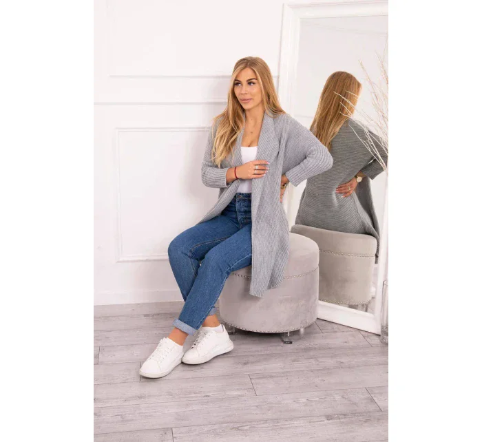 Svetr s netopýřími rukávy světle šedý