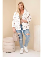 Dámská jarní bunda Plus Size s drobným květinovým vzorem fango