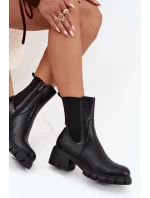 Dámské Botky Na Eko Kůže Černé model 21707142 - Boto Dámské Botky Na Eko Kůže Černé model 21707142 - Boto