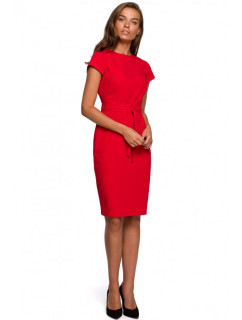 šaty s páskem na  červené model 18003028 - STYLOVE