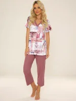 Pyžamo De Lafense 777 Violet kr/r 3XL-4XL