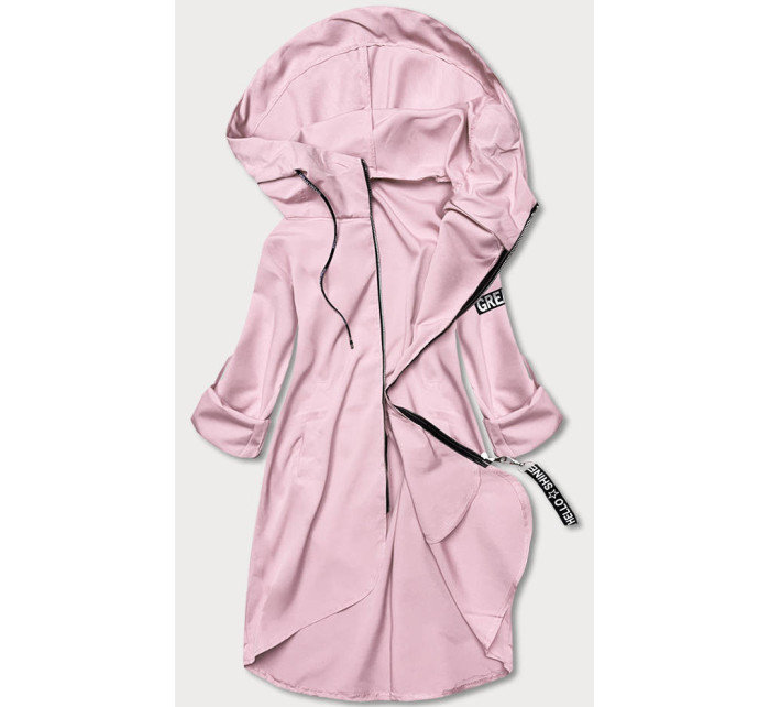 Tenký asymetrický dámský přehoz přes oblečení ve špinavě růžové barvě model 18001559 - S'WEST