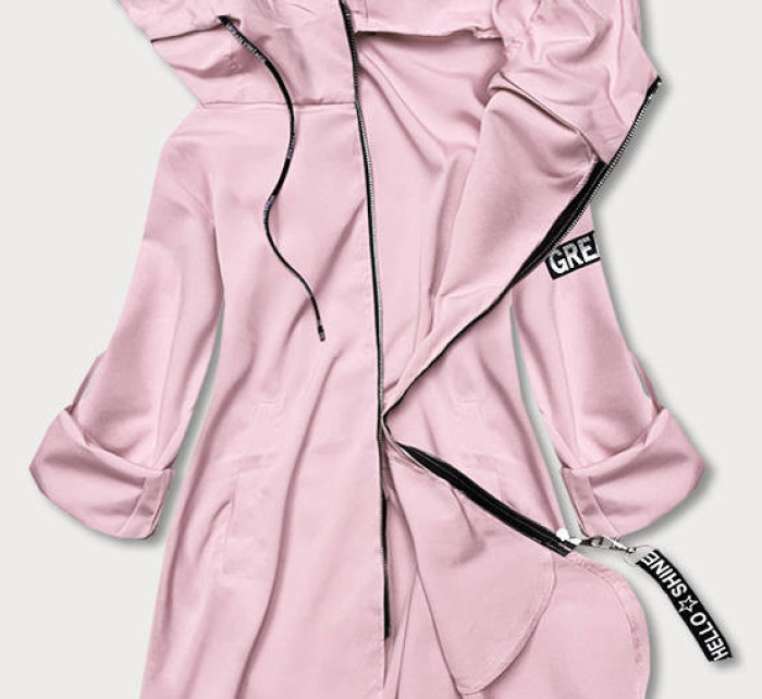 Tenký asymetrický dámský přehoz přes oblečení ve špinavě růžové barvě (B8117-81)