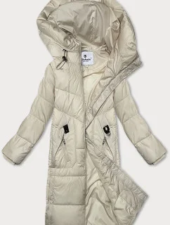 Dámská zimní bunda v barvě ecru s kapucí model 21248772 - Glakate