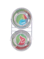 Nádoba pro psy a kočky z nerezové oceli 2x550ML