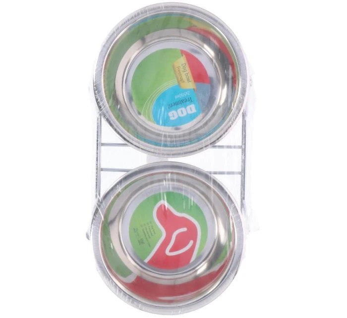 Nádoba pro psy a kočky z nerezové oceli 2x550ML