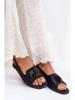 Lesklé Dámské Sandály S Ozdobou model 21691546 Černé - S.Barski