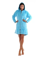 Dámský župan s kapucí na zip 3/4 Siena 3856 Světle modrá - Vestis