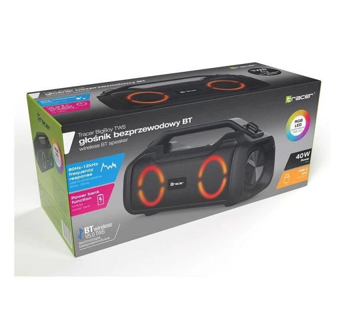 REPRODUKTOR TRACER TWS BIGBOY BLUETOOTH ČERNÝ