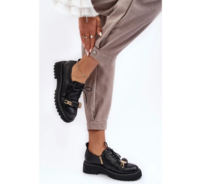 Dámské kožené polobotky D&A MR870-80 Černé