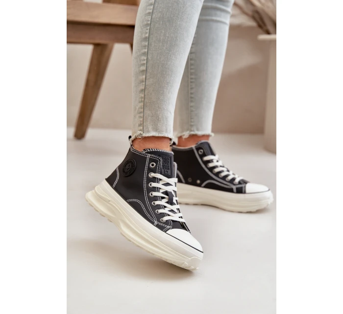 Zateplené Dámské Tenisky Na Platformě Eko Kůže Big Star OO274068 Růžové Zateplené Dámské Tenisky Na Platformě Eko Kůže Big Star OO274068 Růžové