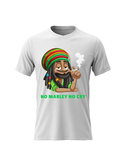 Dámské bavlněné tričko s potiskem - BOB MARLEY - bílé Dámské bavlněné tričko s potiskem - BOB MARLEY - bílé