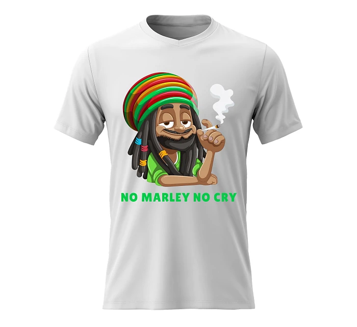 Dámské bavlněné tričko s potiskem - BOB MARLEY - bílé Dámské bavlněné tričko s potiskem - BOB MARLEY - bílé
