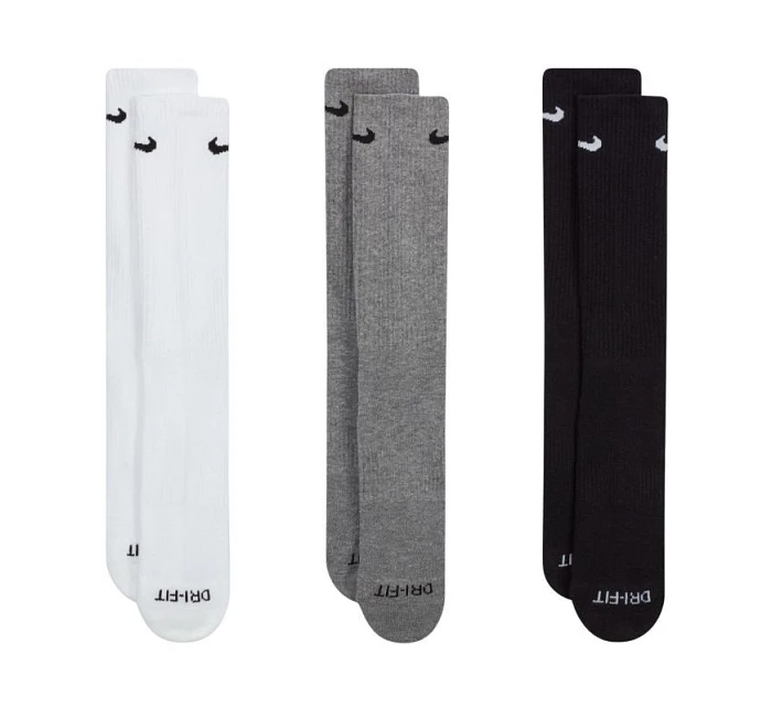 Ponožky Nike Everyday Plus Cushioned 3 páry bílé, šedé, černé SX6888 964