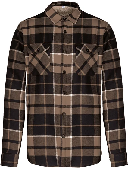 Kariban K 579 Flanelová košile s sherpa fleecovou podšívkou 20.K579 camel/black Kariban K 579 Flanelová košile s sherpa fleecovou podšívkou 20.K579 camel/black