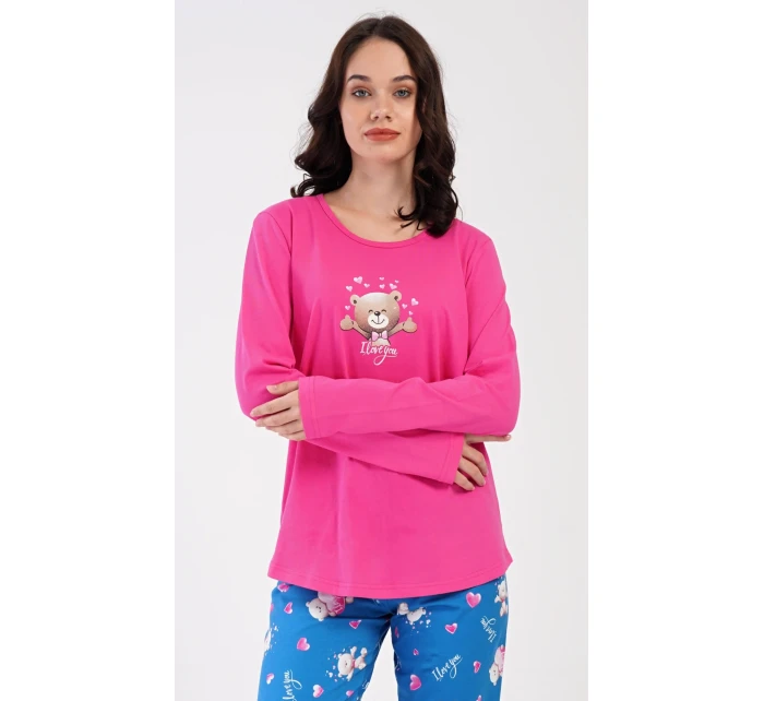 Dámské pyžamo dlouhé Méďa I love model 20848207 - Vienetta