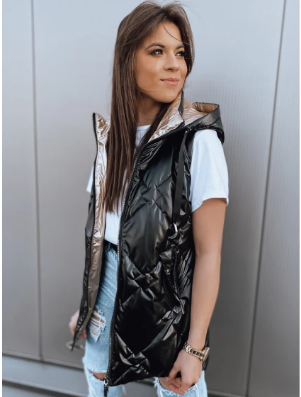 Dámská prošívaná vesta PAVON černá FashionStreet TY2592