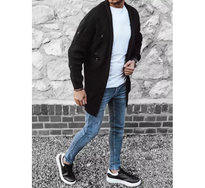 Pánský černý svetr FashionStreet WX1985 Pánský černý svetr FashionStreet WX1985
