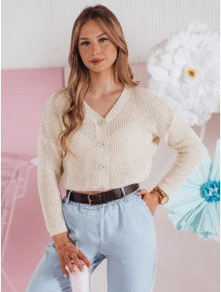 Dámský žebrovaný svetr oversize ecru Dstreet model 21986099 - FashionStreet