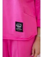 Bavlněná mikina kalhoty set růžový
