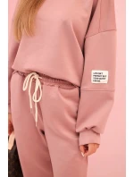 Komplet teplákové + kalhoty máslová látka tmavě růžová Komplet teplákové + kalhoty máslová látka tmavě růžová