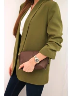 Sako s klopami elegantní olivově zelené Sako s klopami elegantní olivově zelené