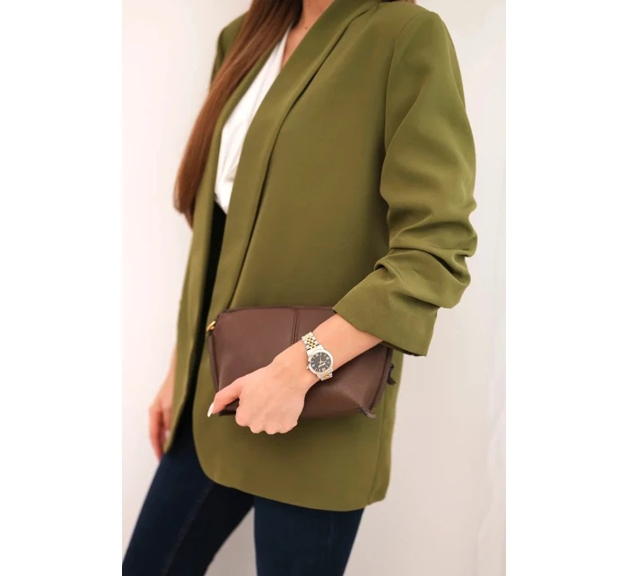 Sako s klopami elegantní olivově zelené Sako s klopami elegantní olivově zelené