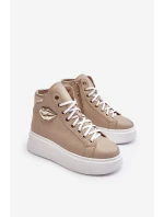 Dámské vysoké tenisky na zip Lemar Bež Katerin Dámské vysoké tenisky na zip Lemar Bež Katerin