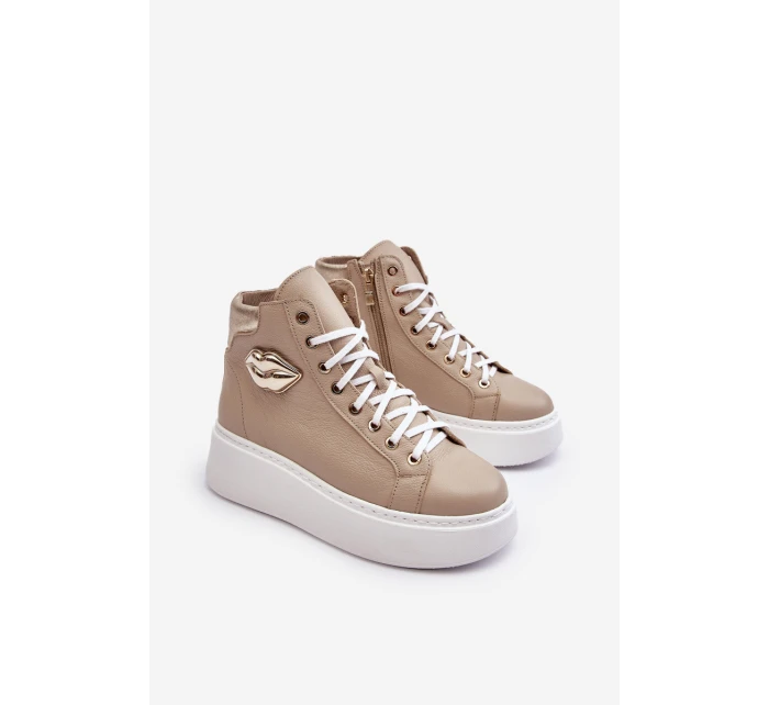 Dámské vysoké tenisky na zip Lemar Bež Katerin Dámské vysoké tenisky na zip Lemar Bež Katerin