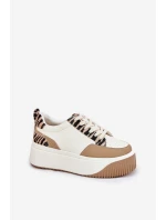 Dámské tenisky na masivní platformě Zebra Bežové Tamorniel Dámské tenisky na masivní platformě Zebra Bežové Tamorniel