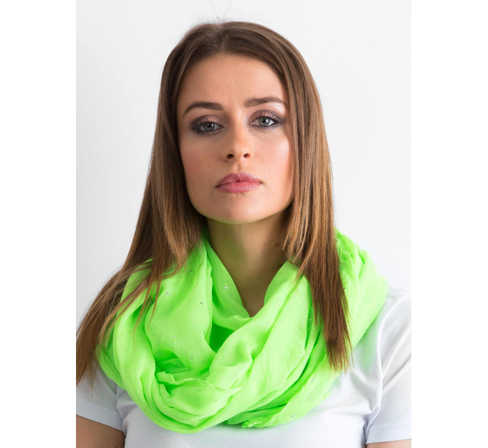 Fluo zelený šátek s kamínky