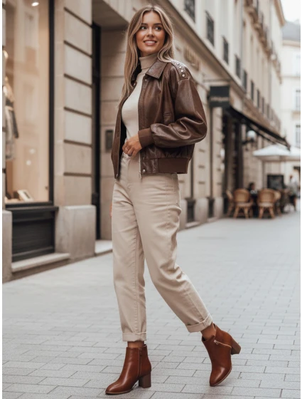 Dámské velbloudí kozačky na podpatku model 21994980 - Dstreet