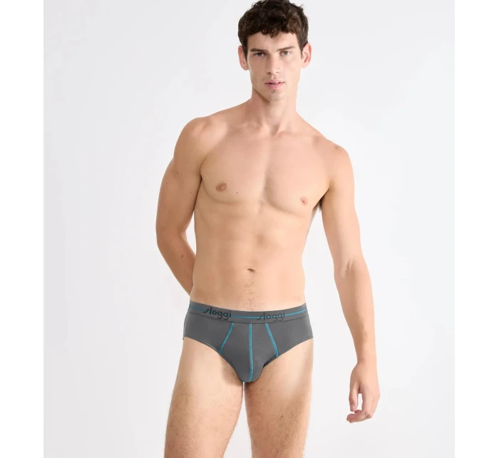 Pánské slipy Start Midi C2P box - BROWN - LIGHT COMBINATION - černnošedé M003 - SLOGGI