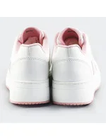 Bílo-růžové dámské sportovní šněrovací boty (S070)